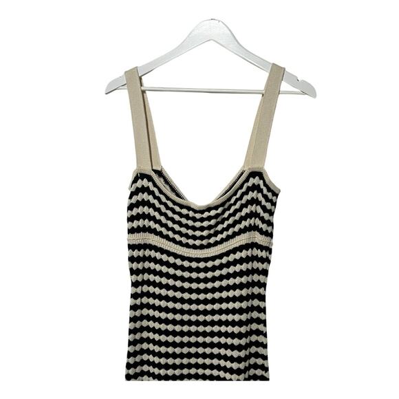 RAMY BROOK WOMENS MEDIUM JESSA KNIT STRIPE SWEATER MIDI DRESS BLACK IVORY NEW - Picture 9 of 14